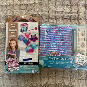 Gem Soaps and My Sequin Diary Set - Multicolor New
